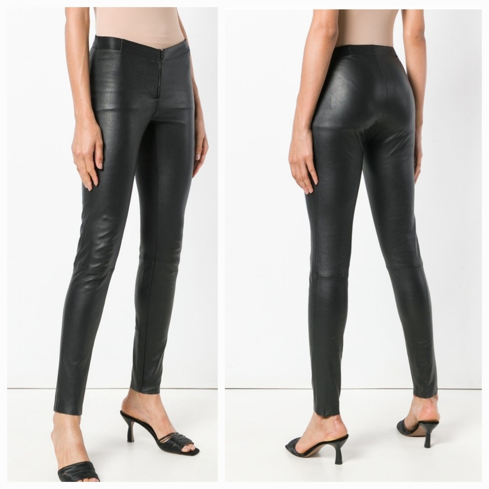 ❤️ ALICE + OLIVIA LAMBS LEATHER SKINNY TROUSERS / PANTS, 2 and 8
